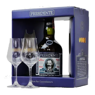 Presidente 15 Sistema Solera + 2 pohárral 40% 0,7L