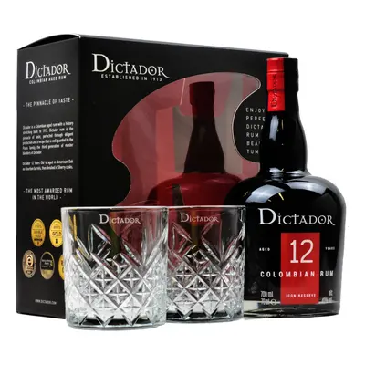 Dictador 12YO + 2 pohárral 40% 0,7L