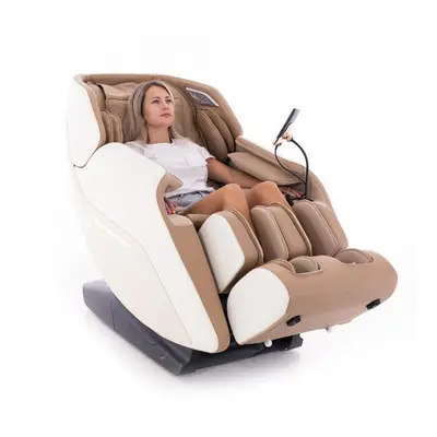 RelaxPro 3D MASSAGER elektromos masszázsfotel, fehér-barna