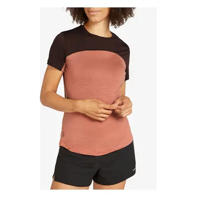 Icebreaker Merino Cool-Lite Sphere III SS Tee Colour Block Női merino gyapjú póló - cedar wood/b