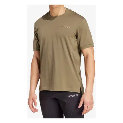 adidas TERREX Xploric Logo SS Tee Pamutpóló - olive strata