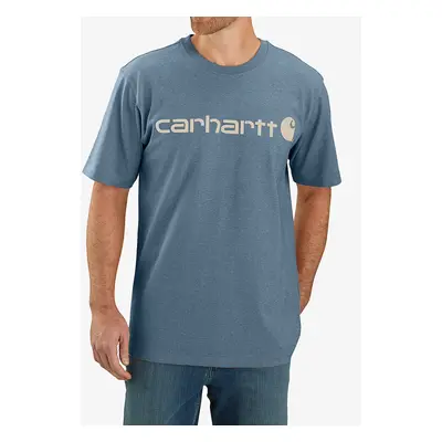 Carhartt Core Logo T-Shirt S/S Pamutpóló - thundercloud heather