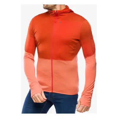 Icebreaker Merino Realfleece Descender LS Zip Hoodie Cipzáras felső - molten/ember/cb