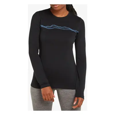 Icebreaker Merino Oasis LS Crewe Mountain Pulse Termoaktív női felső - black