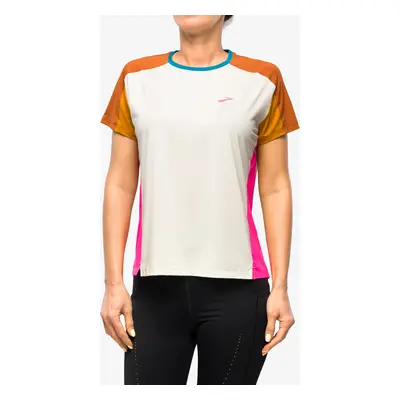 Brooks Sprint Free Short Sleeve 2.0 Női Futópóló - lightest sky/ochre/fuchsia