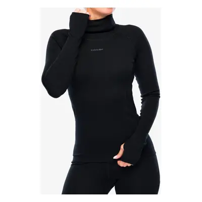 Icebreaker Merino Fine Polar LS Roll Neck Termoaktív női felső - black