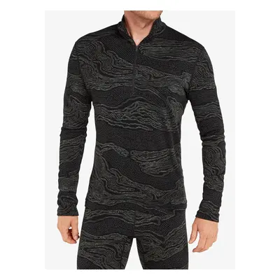 Icebreaker Merino Vertex LS Half Z Snow Guide Termoaktív felső - black/galaxy/j