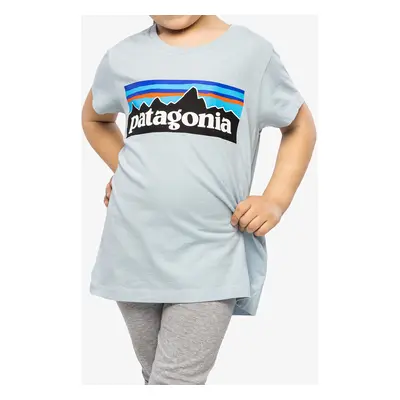 Patagonia Regenerative Organic Certified Cotton P-6 Logo T-Shirt Póló Lányoknak - steam blue