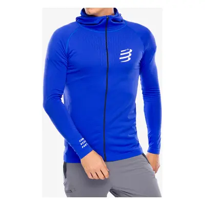 Compressport 3D Thermo Seamless Hoodie Zip Kapucnis felső - dazz blue