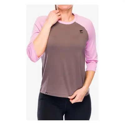 Mons Royale Tarn Merino Shift Raglan 3/4 Női kerékpáros póló - pop pink/iron