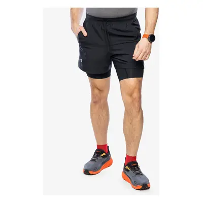 Under Armour Launch inch 2-in-1 Short Rövid futónadrág - black/black/reflective