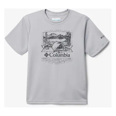 Columbia Fork Stream Short Sleeve Graphic Shirt Póló fiúknak - columbia grey/lakeside badge