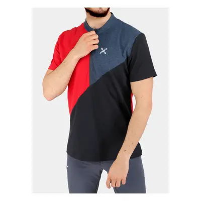 Montura Vertical Block Zip T-shirt Gyorsan Száradó Férfi Póló - red/powder blue