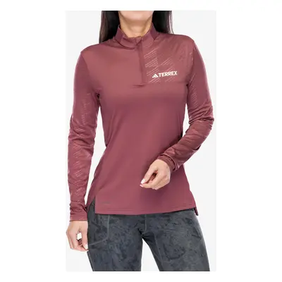 adidas TERREX Multi Half-Zip LS Tee Női felső - quiet crimson