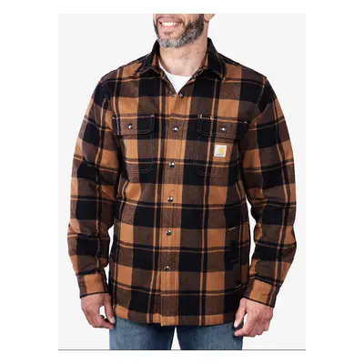 Carhartt Flannel Sherpa-Lined Shirt Jac Ing - carhartt brown