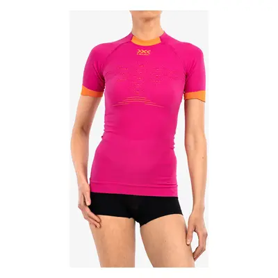 X-Bionic The Trick G2 Run Shirt Női Futópóló - trick pink/kurkuma orange