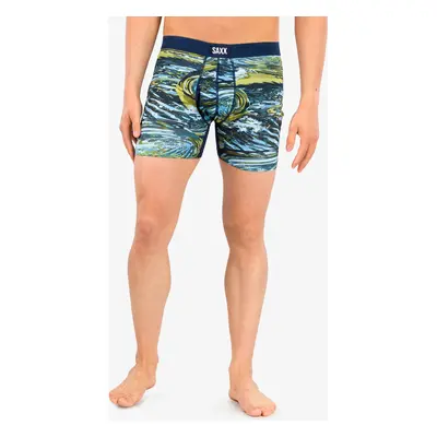 Saxx Hot Shot Boxer Brief Fly Termoaktív Férfi Boxeralsó - water camo/dark ink