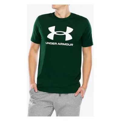 Under Armour UA Logo Short Sleeve Pamutpóló - forest green/white