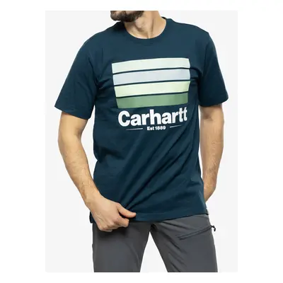 Carhartt Line Graphic S/S T-Shirt Férfi Pamut Póló - night blue