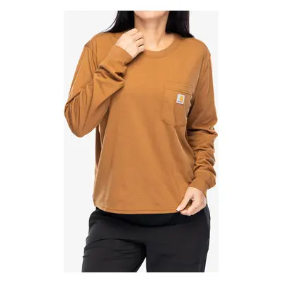 Cartartt Lightweight L/S Pocket T-Shirt Hosszú ujjú női póló - carhartt brown