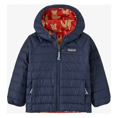 Patagonia Baby Reversible Down Sweater Hoody Gyerekkabát - fox chase/madder red