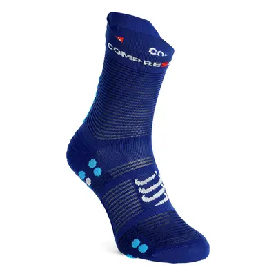 Compressport Pro Racing Socks v4.0 Run High Futózokni - sodalite/fluo blue