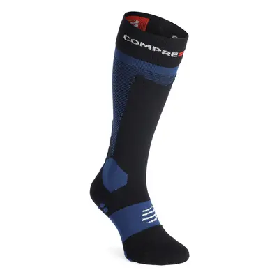 Compressport Ski Touring Full Socks Túrasízokni - black/estate blue