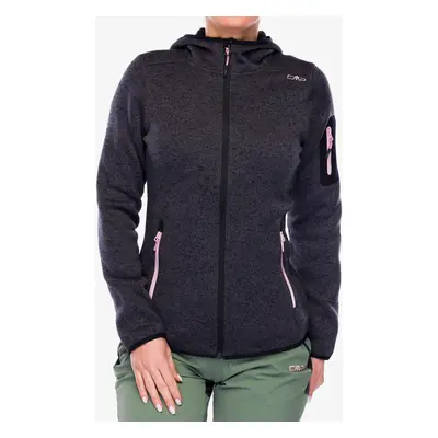 CMP Londra Fix Hood Jacket Knitted Női polár - black/rose