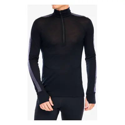 Icebreaker Merino ZoneKnit LS Half Zip Termoaktív felső - black/graphite/cb