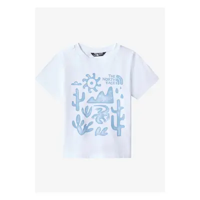 The North Face S/S Outdoor Graphic Tee Póló gyerekeknek - white/steel blue