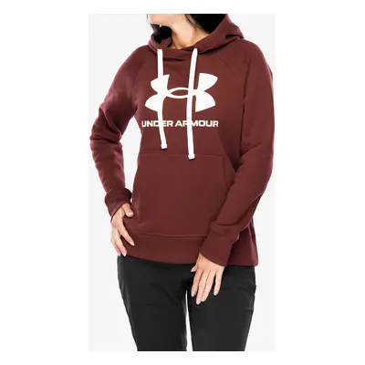 Under Armour Rival Fleece Logo Hoodie Női Felső - chestnut red/white