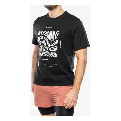 Salomon Running Graphic S/S Nyomtatott póló - deep black