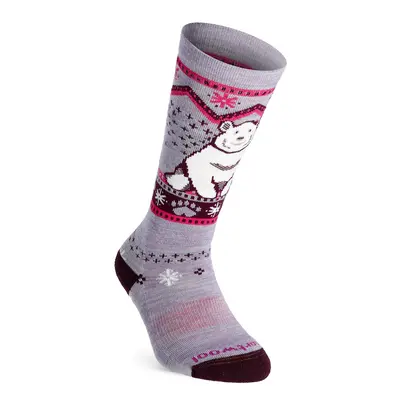 Smartwool Wintersport Full Cushion Polar Bear Pattern OTC Gyerekzokni - purple eclipse