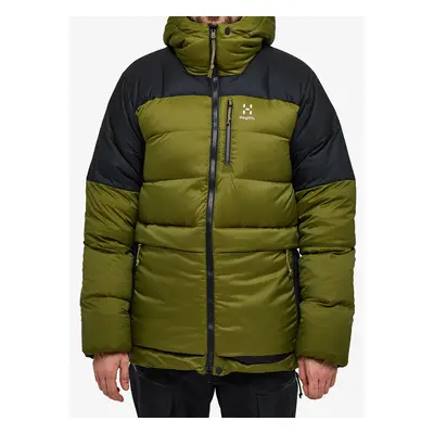 Haglofs Riksgransen Down Hood Pehelykabát - olive green/true black