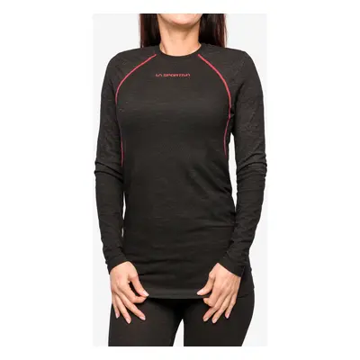 La Sportiva Wool40 Aero Longsleeve Termoaktív női felső - black/hibiscus