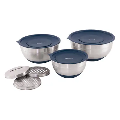 Outwell Chef Bowl Set with Lids & Graters Edénykészlet - silver