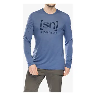 Super.natural Grid Logo Ls Hosszúujjú - night blue/blueberry