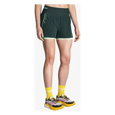 Brooks High Point 3in 2-in-1 Short 2.0 Női rövid futónadrág - carbon/glacier green