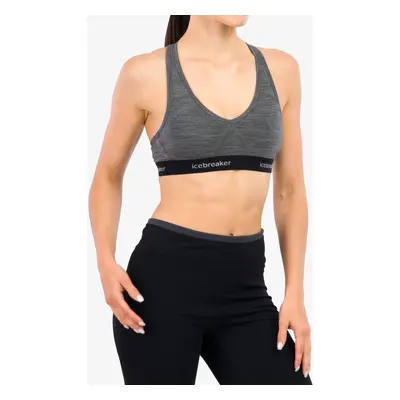 Icebreaker Sprite Racerback Bra Sport Melltartó - gritstone hthr