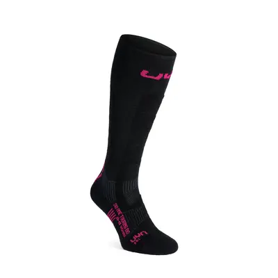 UYN Ski Touring One Bio Socks Női túrasízokni - black/pink yarrow