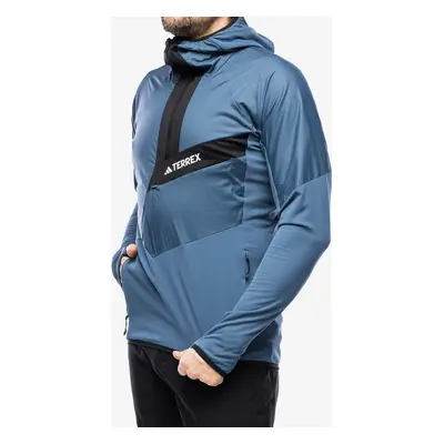 adidas TERREX Techrock Ultralight Half Zip Hooded Fleece Férfi Felső - wonder steel