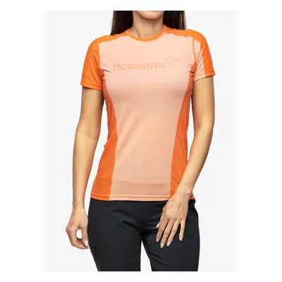 Norrona Falketind Equaliser Merino T-Shirt Női Hőszigetelő Póló - peach amber/orange alert