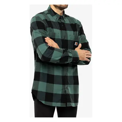 Carhartt Midweight Flannel L/S Plaid Shirt Ing - slate green