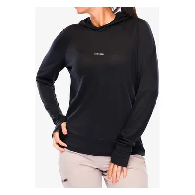 Icebreaker Cool-Lite LS Hoodie Női Kapucnis Felső - black