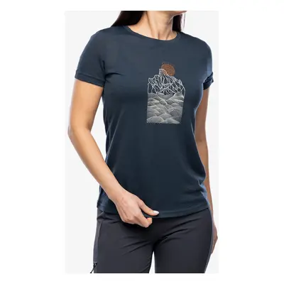 Super.natural Preikestolen Cliffs Tee Női merino gyapjú póló - blueberry/feather grey/copper