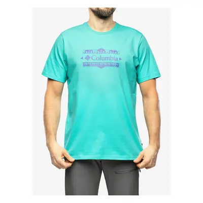 Columbia Explorers Canyon Back SS Tee Nyomtatott Póló - bright aqua/bordered beauty