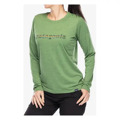 Patagonia L/S Capilene Cool Daily Graphic Shirt Női felső - text logo nouveau green