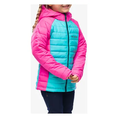 Columbia Powder Lite Hooded Jacket Lánykabát - geyser/pink ice/night wave