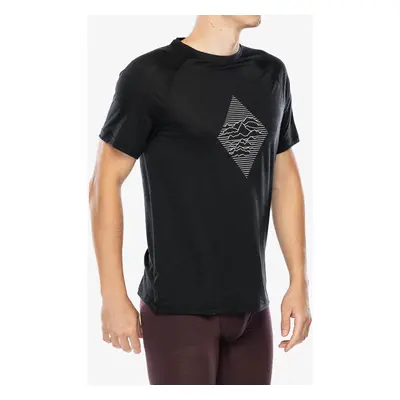 Odlo Merino Tencel Peaks TS Crew Neck SS Póló - black melange