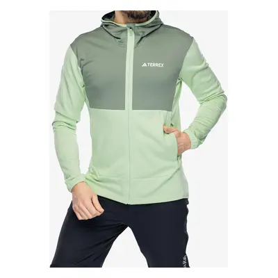 adidas TERREX Xperior Light Fleece Hooded Jacket Férfi pulóver - semi green spark/silver green